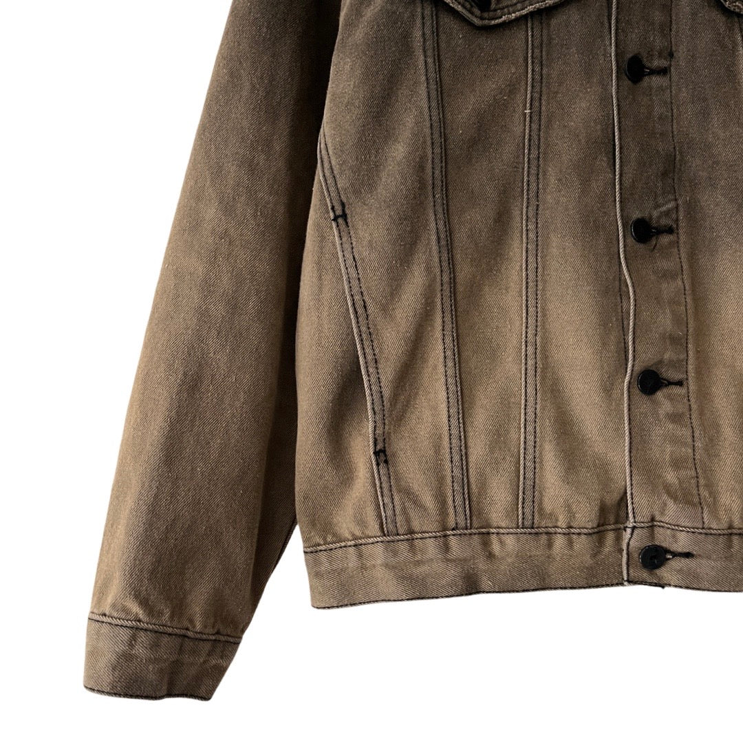 Fear of God ESSENTIALS Denim Trucker Jacket in Fume / LARGE (can fit XL)