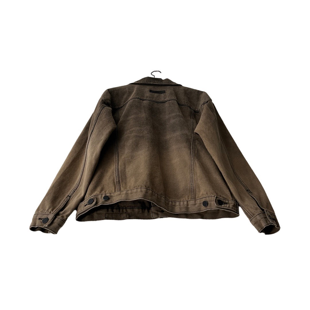 Fear of God ESSENTIALS Denim Trucker Jacket in Fume / LARGE (can fit XL)
