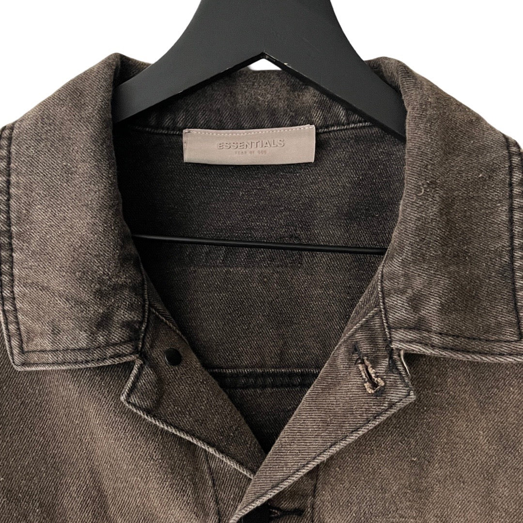 Fear of God ESSENTIALS Denim Trucker Jacket in Fume / LARGE (can fit XL)
