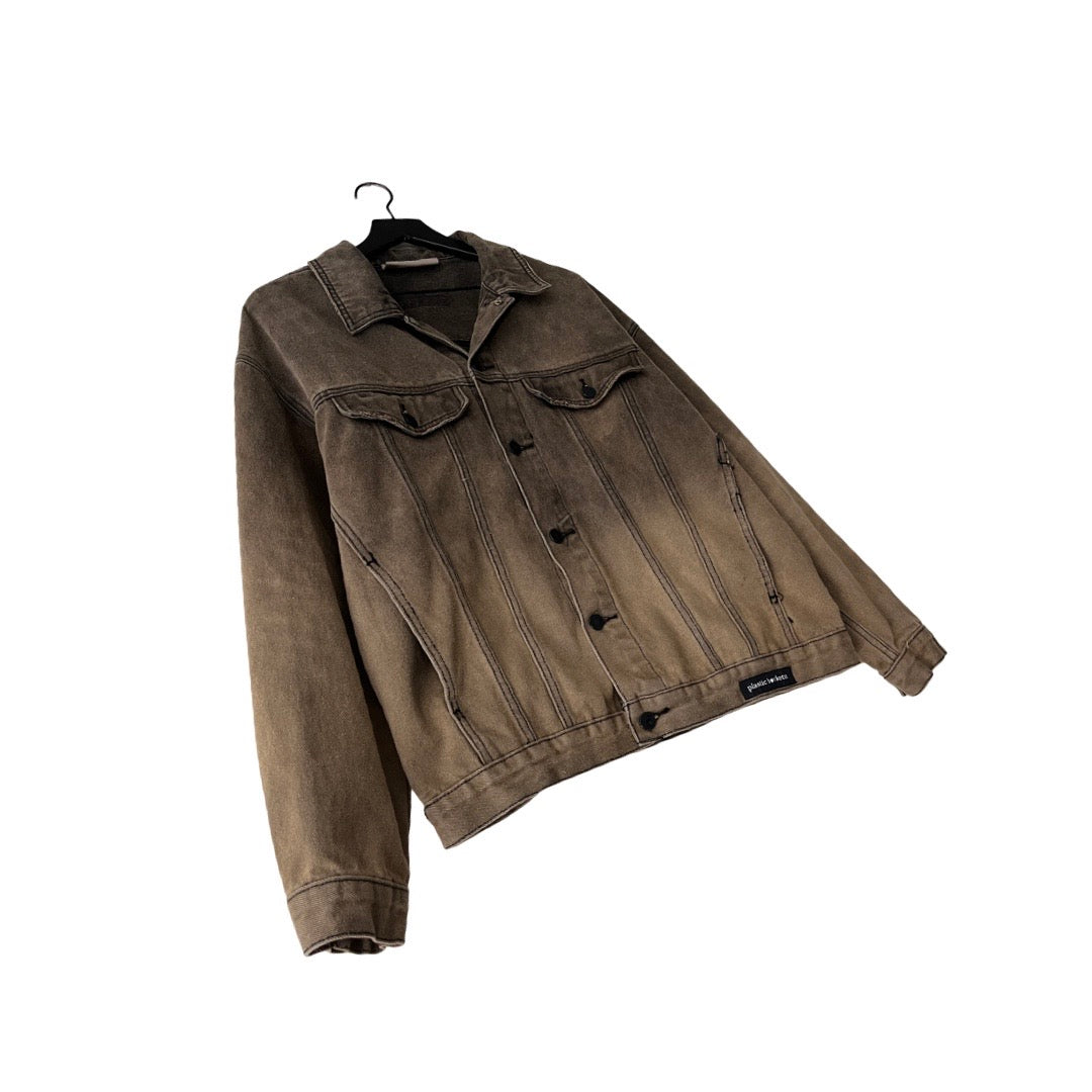 Fear of God ESSENTIALS Denim Trucker Jacket in Fume / LARGE (can fit XL)