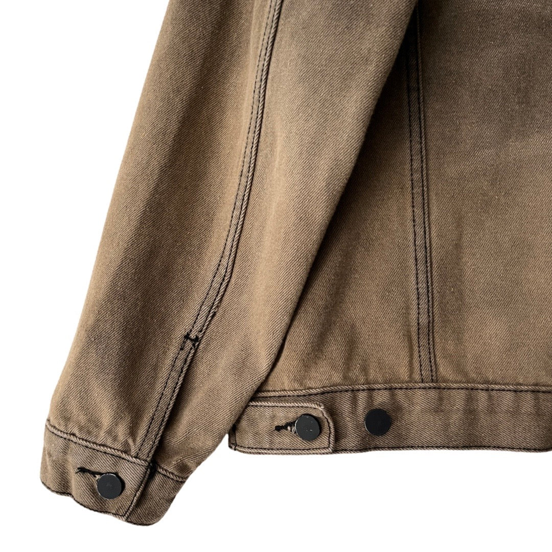 Fear of God ESSENTIALS Denim Trucker Jacket in Fume / LARGE (can fit XL)