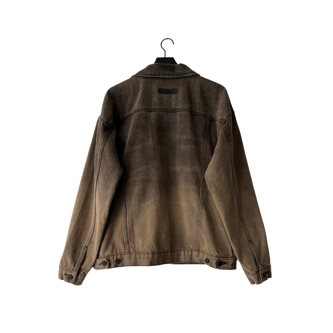 Fear of God ESSENTIALS Denim Trucker Jacket in Fume / LARGE (can fit XL)