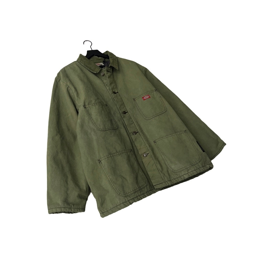 Dickies Vintage Blanket Lined Canvas Coat w/Corduroy Collar in Fern / X-LARGE