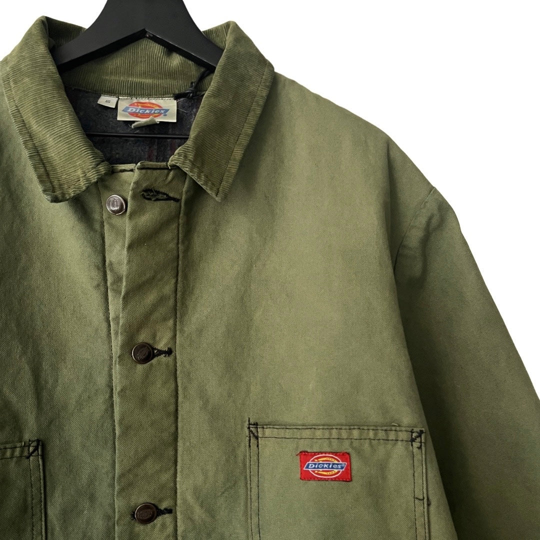 Dickies Vintage Blanket Lined Canvas Coat w/Corduroy Collar in Fern / X-LARGE