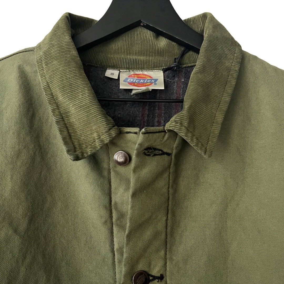 Dickies Vintage Blanket Lined Canvas Coat w/Corduroy Collar in Fern / X-LARGE