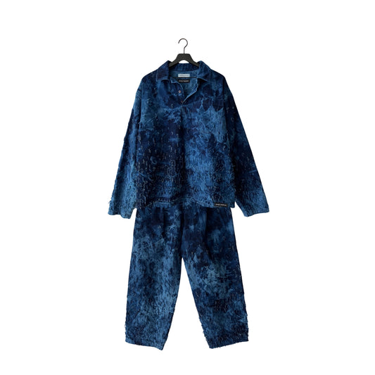 Distressed Denim 2-Piece Set (Pullover & Pants) in Maritime / MEDIUM or LARGE