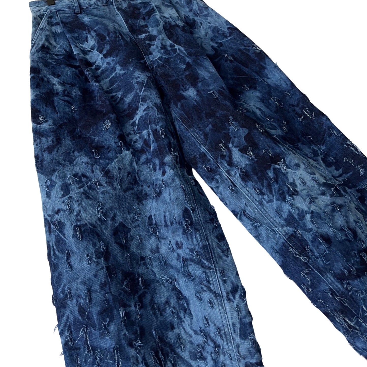 Distressed Denim 2-Piece Set (Pullover & Pants) in Maritime / MEDIUM or LARGE