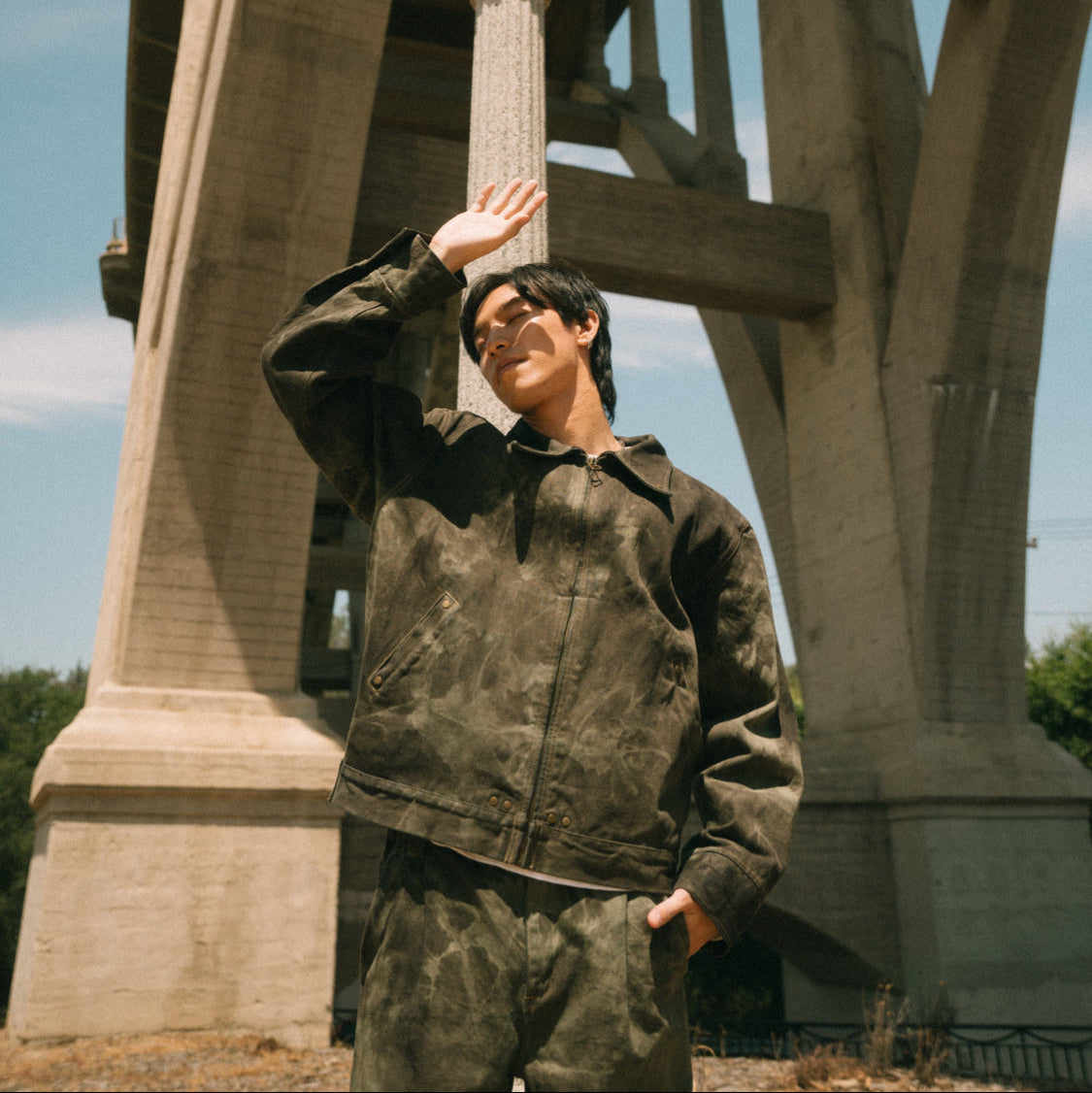 Two Pillars x Plastic Buckettt 2-Piece Denim Set (Jacket & Pants) in Royal Fern / LARGE