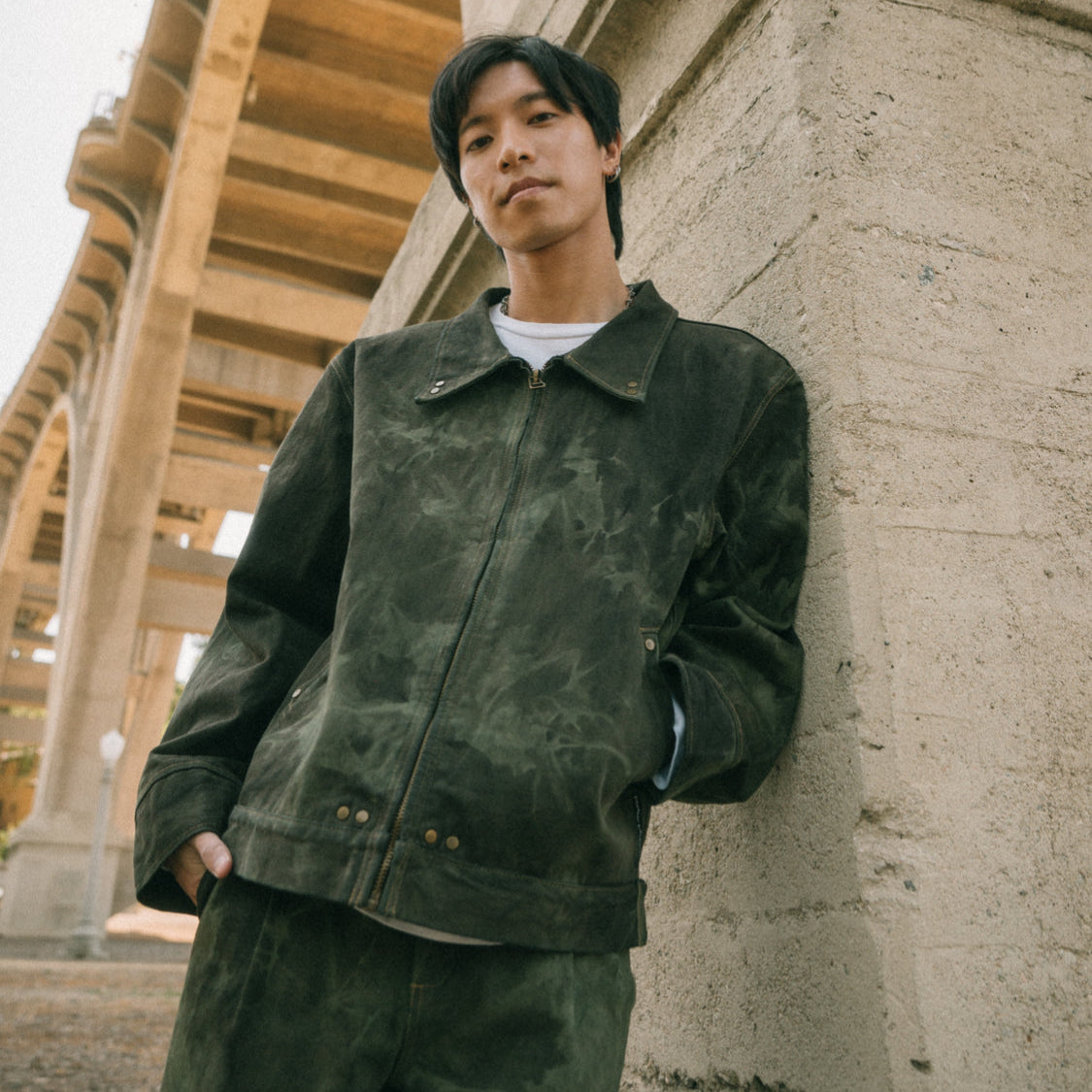 Two Pillars x Plastic Buckettt 2-Piece Denim Set (Jacket & Pants) in Royal Fern / LARGE