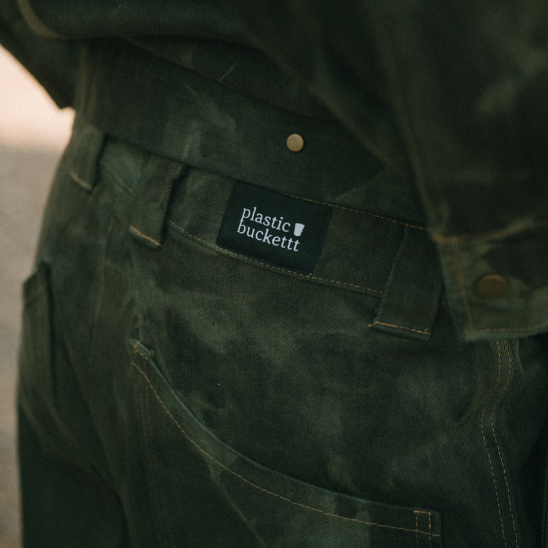 Two Pillars x Plastic Buckettt 2-Piece Denim Set (Jacket & Pants) in Royal Fern / LARGE