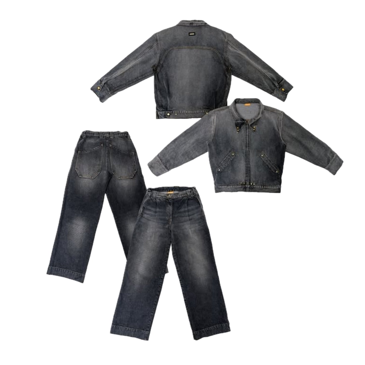 Two Pillars x Plastic Buckettt 2-Piece Denim Set (Jacket & Pants) in Royal Fern / LARGE