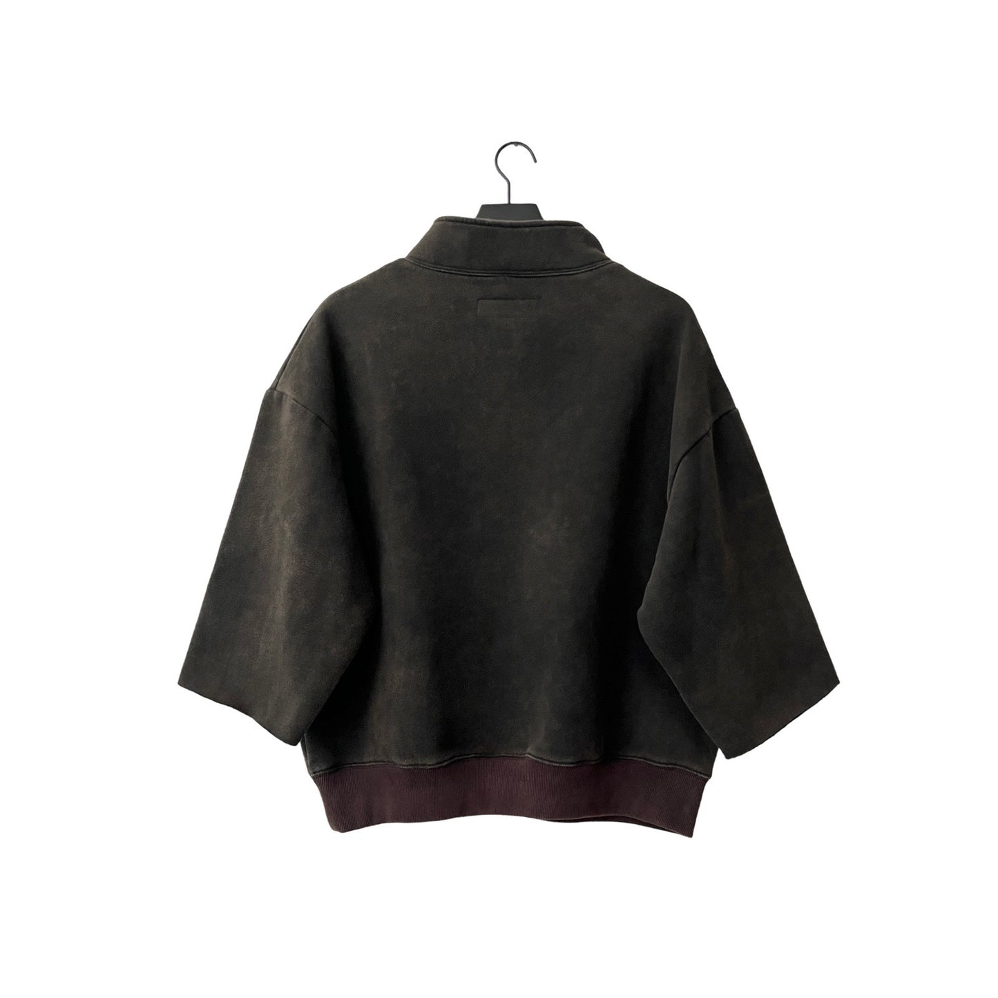 1/4 Zip Trimmed Sleeve Fleece Pullover in Smoke / MEDIUM