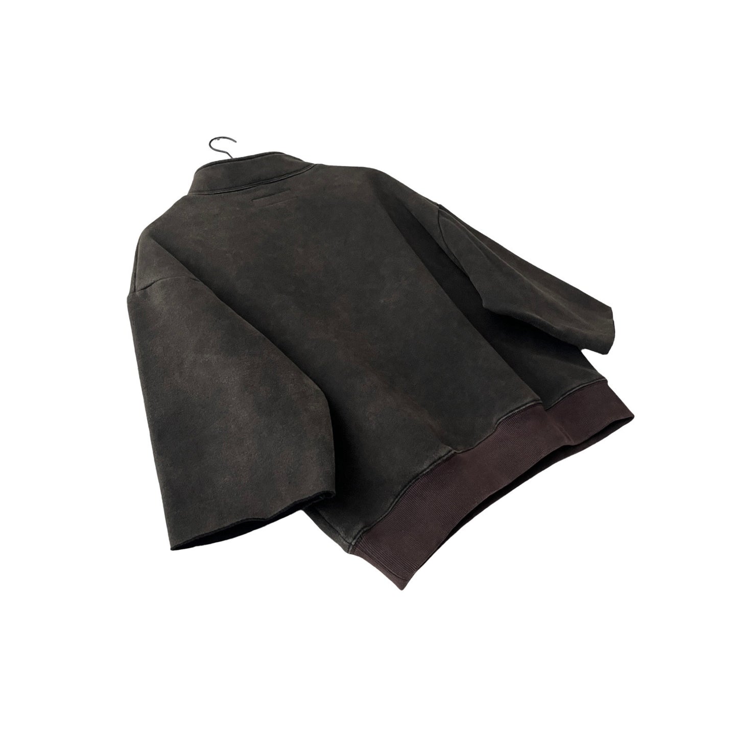 1/4 Zip Trimmed Sleeve Fleece Pullover in Smoke / MEDIUM