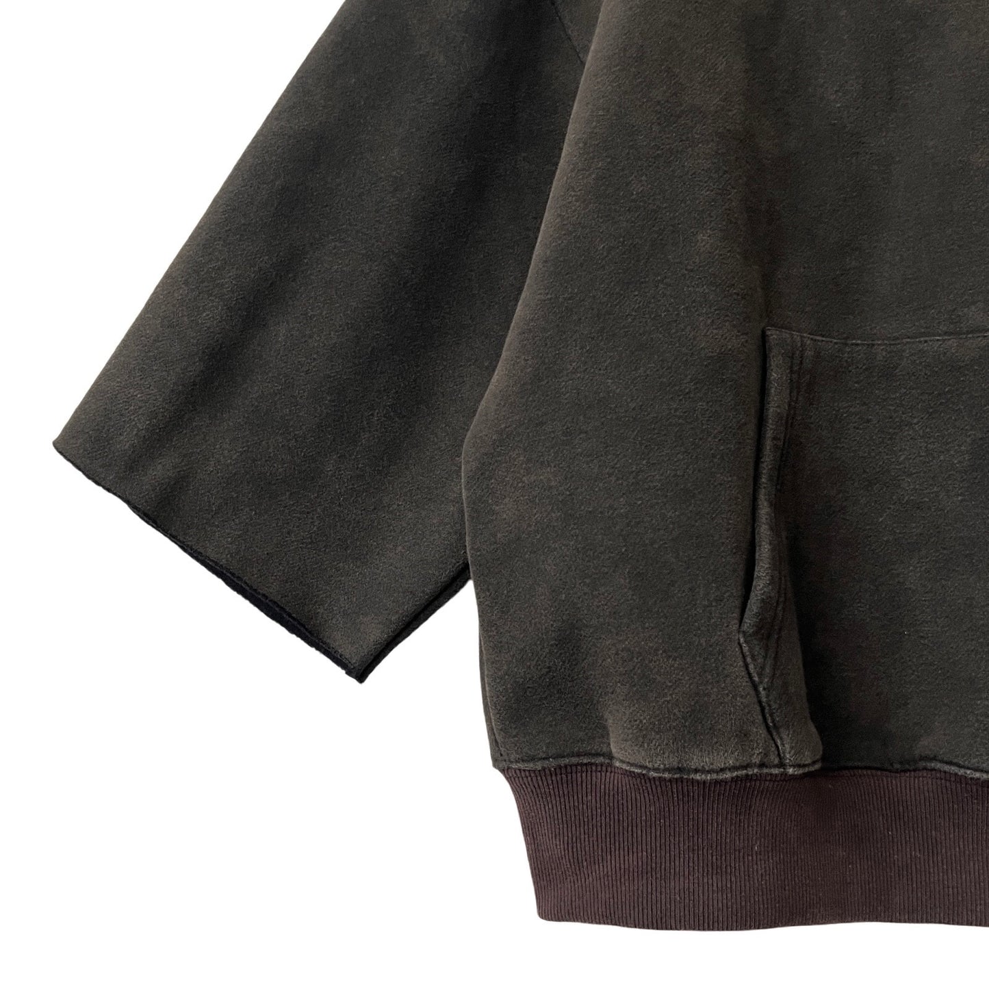 1/4 Zip Trimmed Sleeve Fleece Pullover in Smoke / MEDIUM