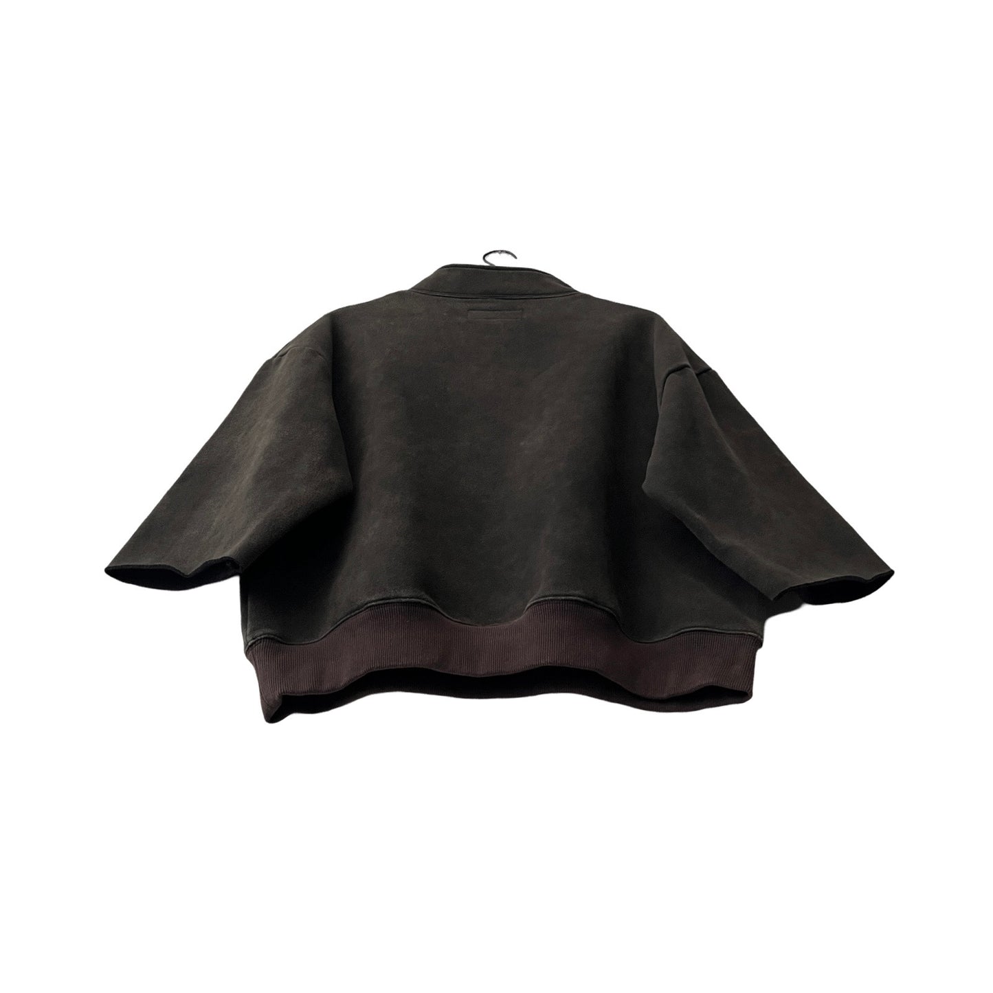 1/4 Zip Trimmed Sleeve Fleece Pullover in Smoke / MEDIUM