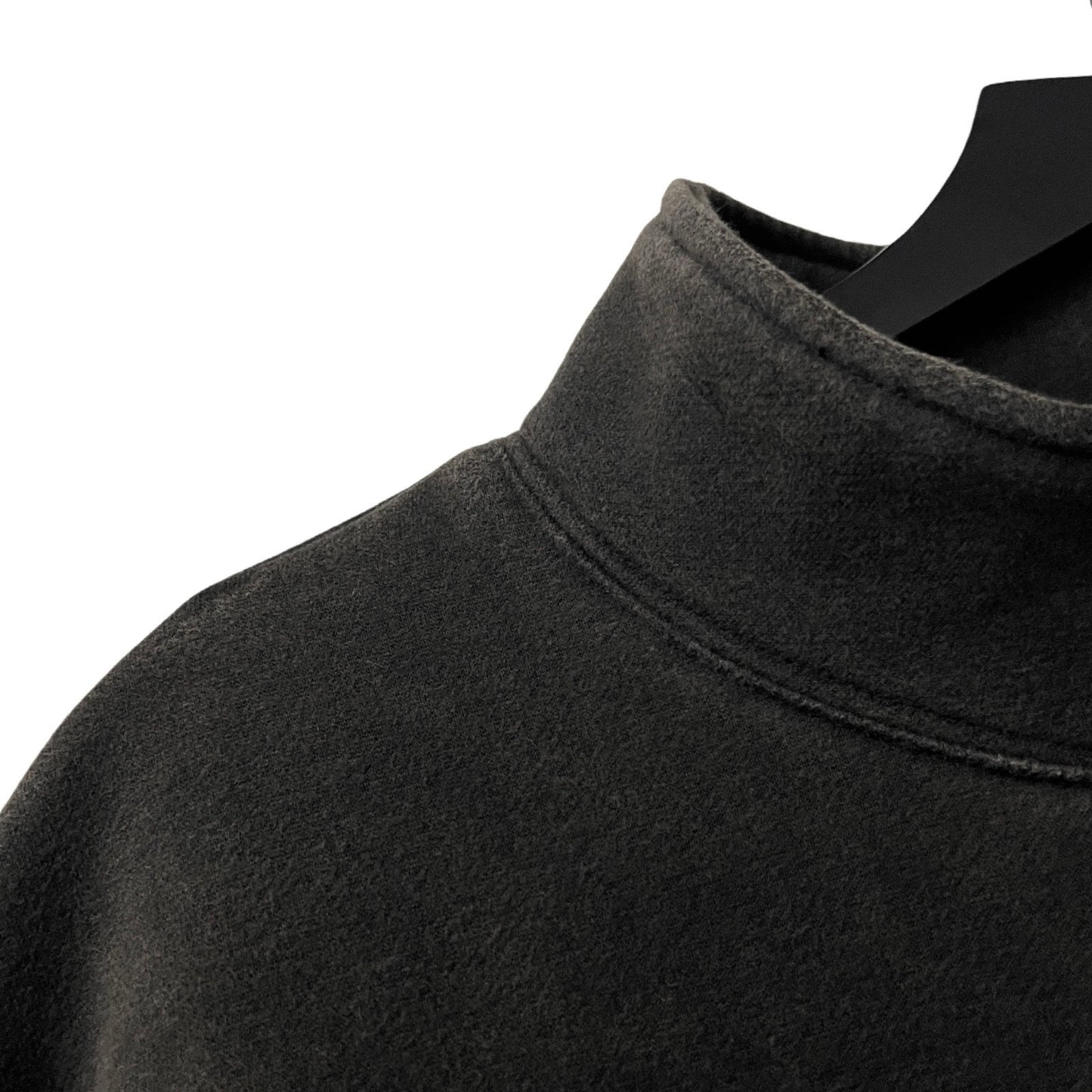 1/4 Zip Trimmed Sleeve Fleece Pullover in Smoke / MEDIUM