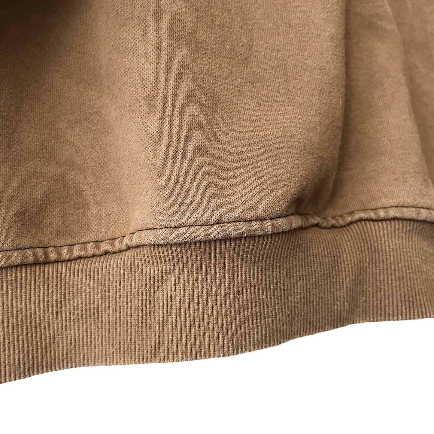 Distressed Heavyweight Full Zip Hoodie in Wheat / X-LARGE