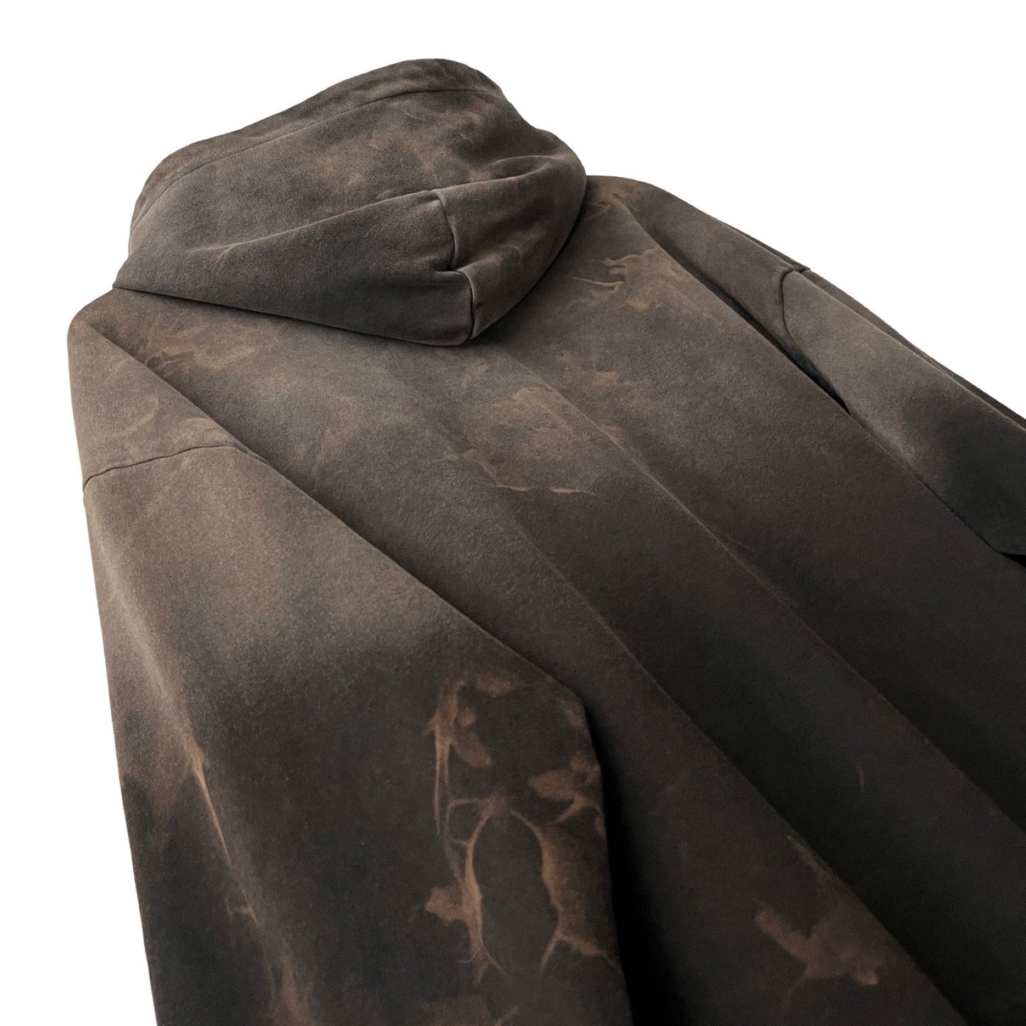 Distressed Heavyweight Full Zip Hoodie in Soot / MULTIPLE SIZES