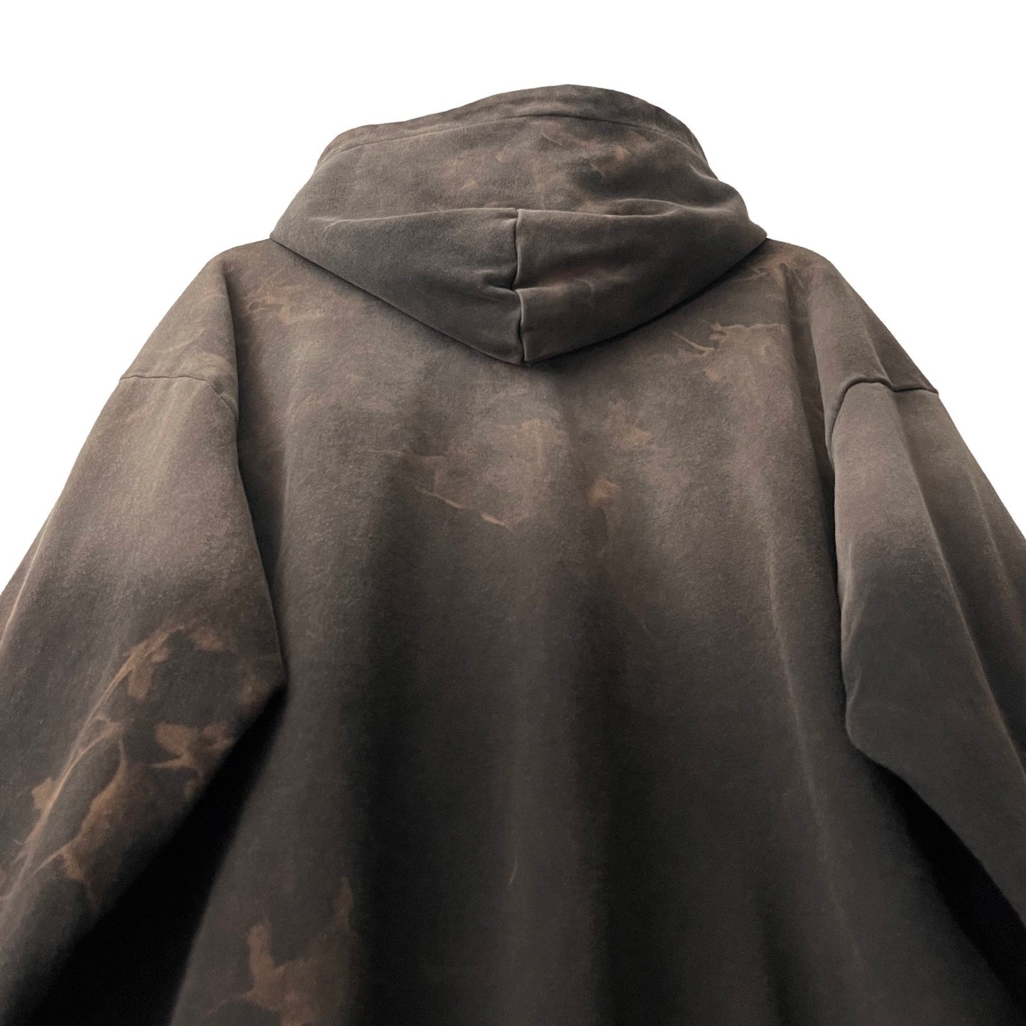 Distressed Heavyweight Full Zip Hoodie in Soot / MULTIPLE SIZES