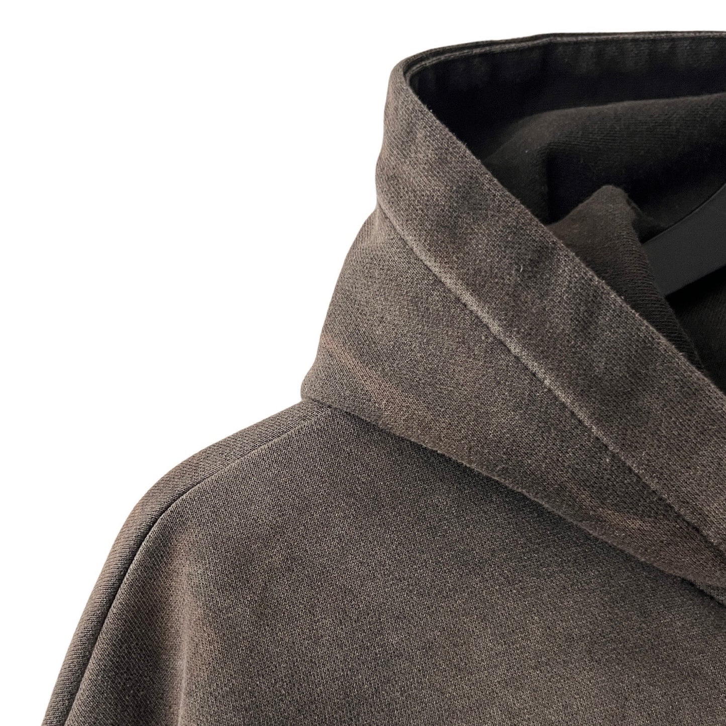 Distressed Heavyweight Full Zip Hoodie in Soot / MULTIPLE SIZES