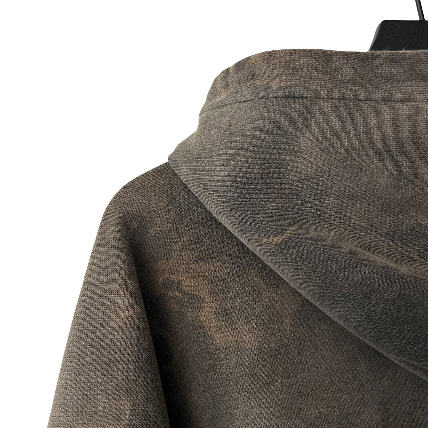 Distressed Heavyweight Full Zip Hoodie in Soot / MULTIPLE SIZES
