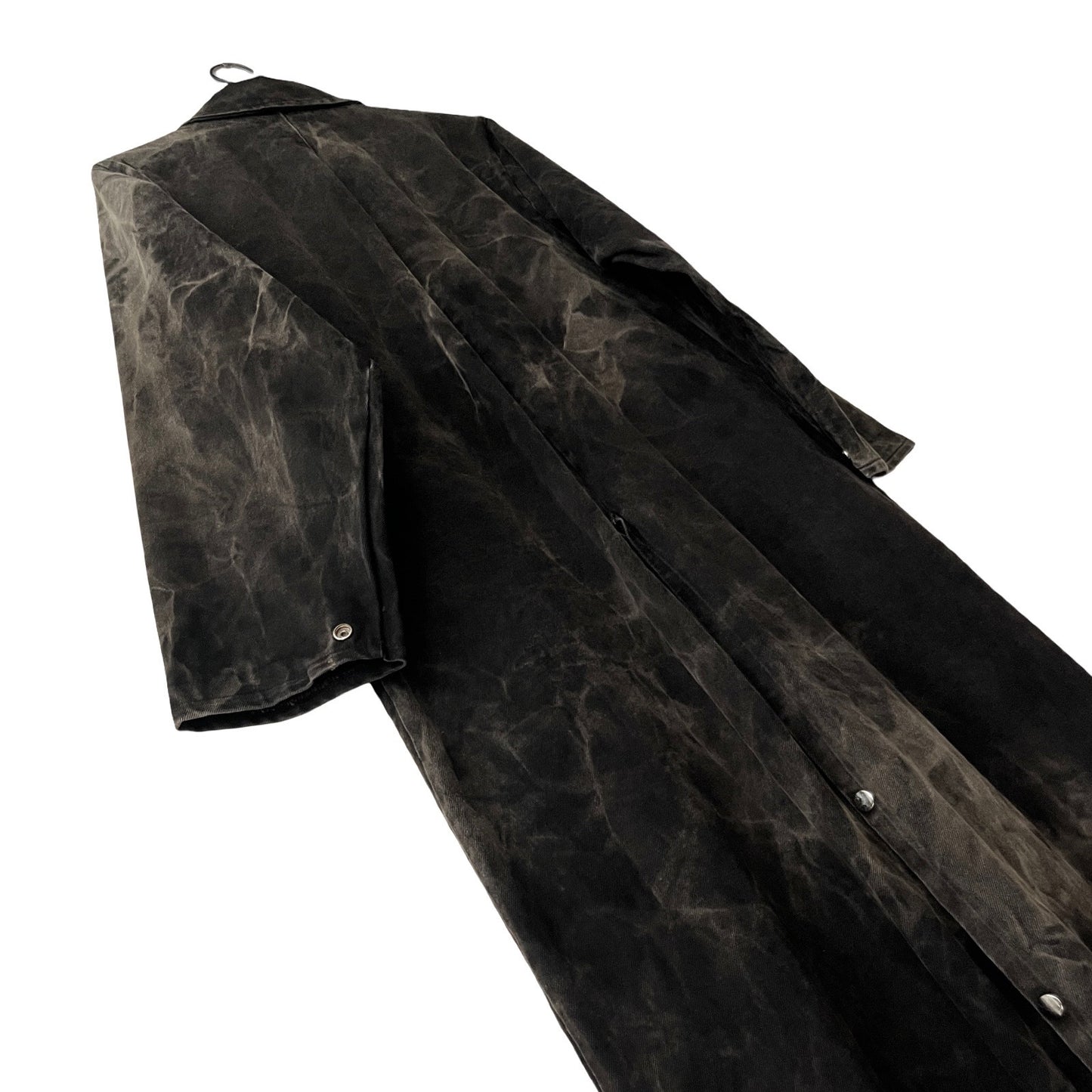Vintage Rugged Denim Duster Coat in Asphalt / MEDIUM