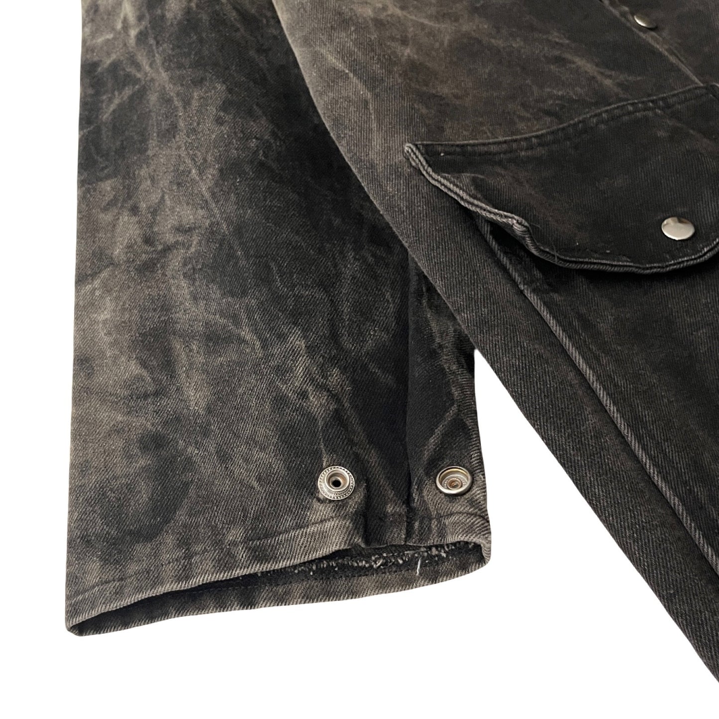 Vintage Rugged Denim Duster Coat in Asphalt / MEDIUM