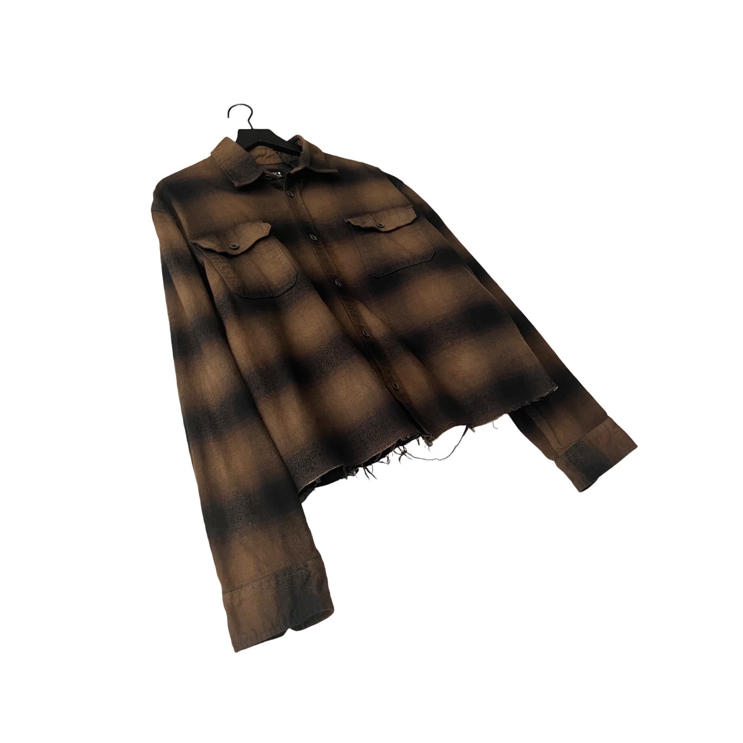 Cropped Flannel Shirt in Cobain / LARGE (also fits XL)