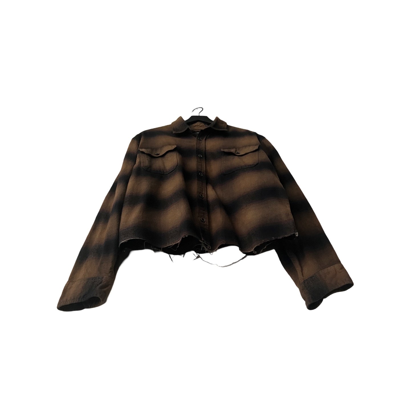 Cropped Flannel Shirt in Cobain / LARGE (also fits XL)