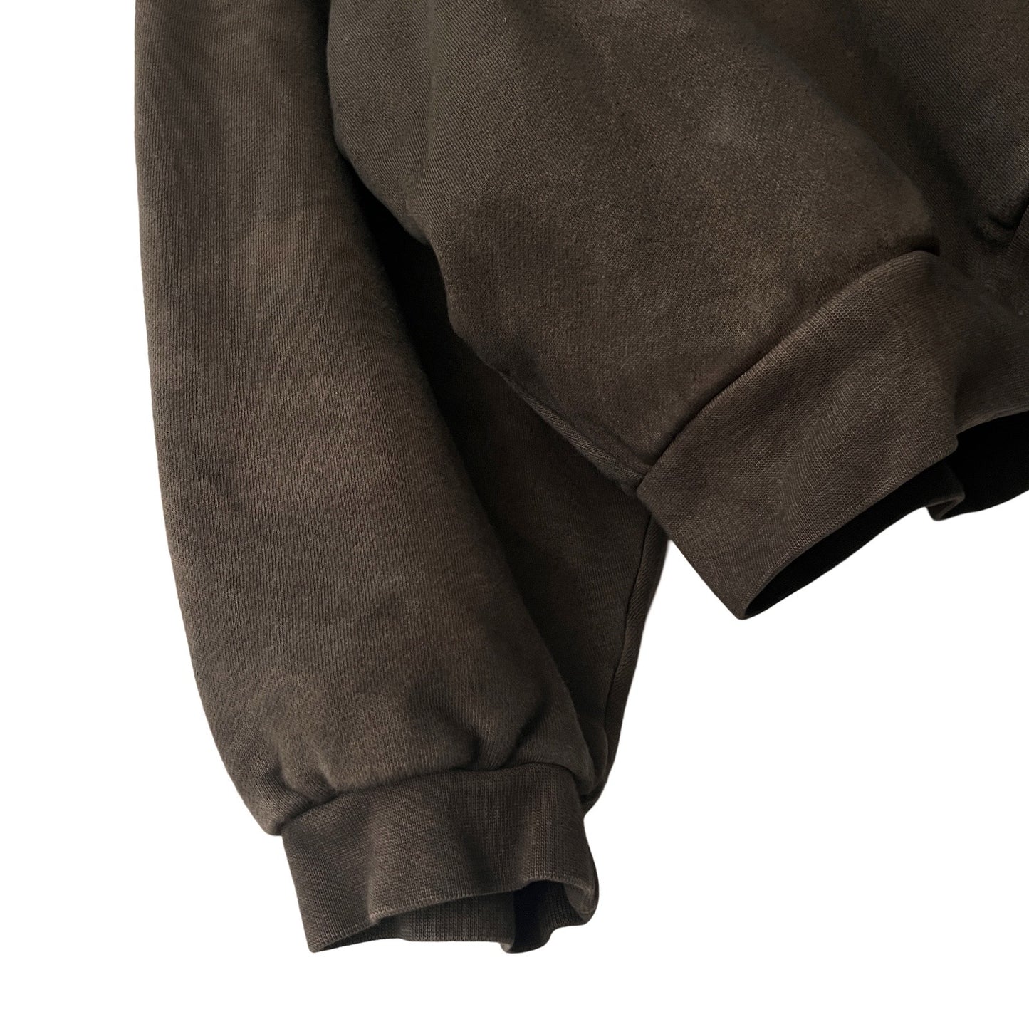 Fear of God ESSENTIALS Boxy Cropped Pullover Hoodie in Rooted / MEDIUM