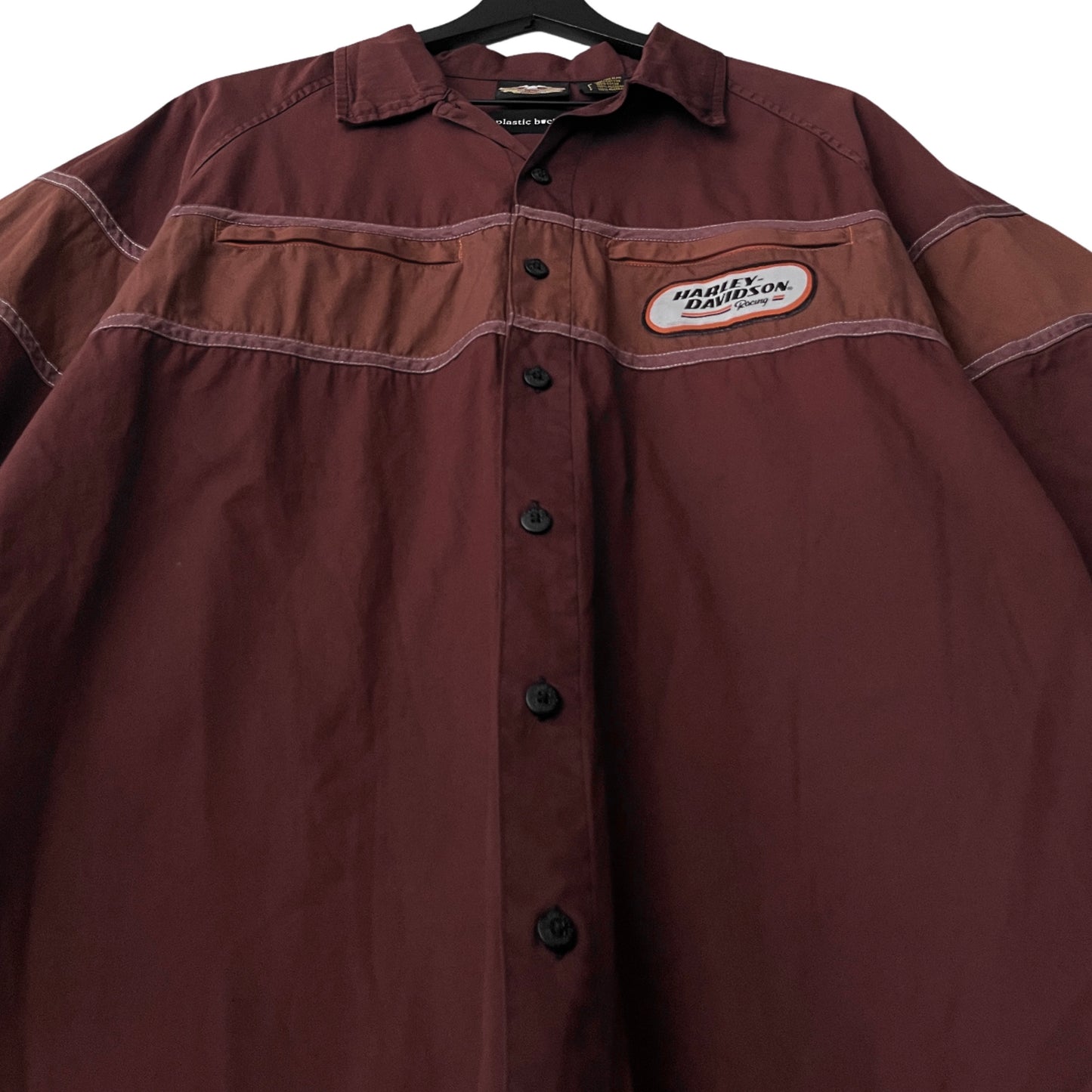 Harley Davidson Racing Team Button Up Shirt in Mahogany / LARGE