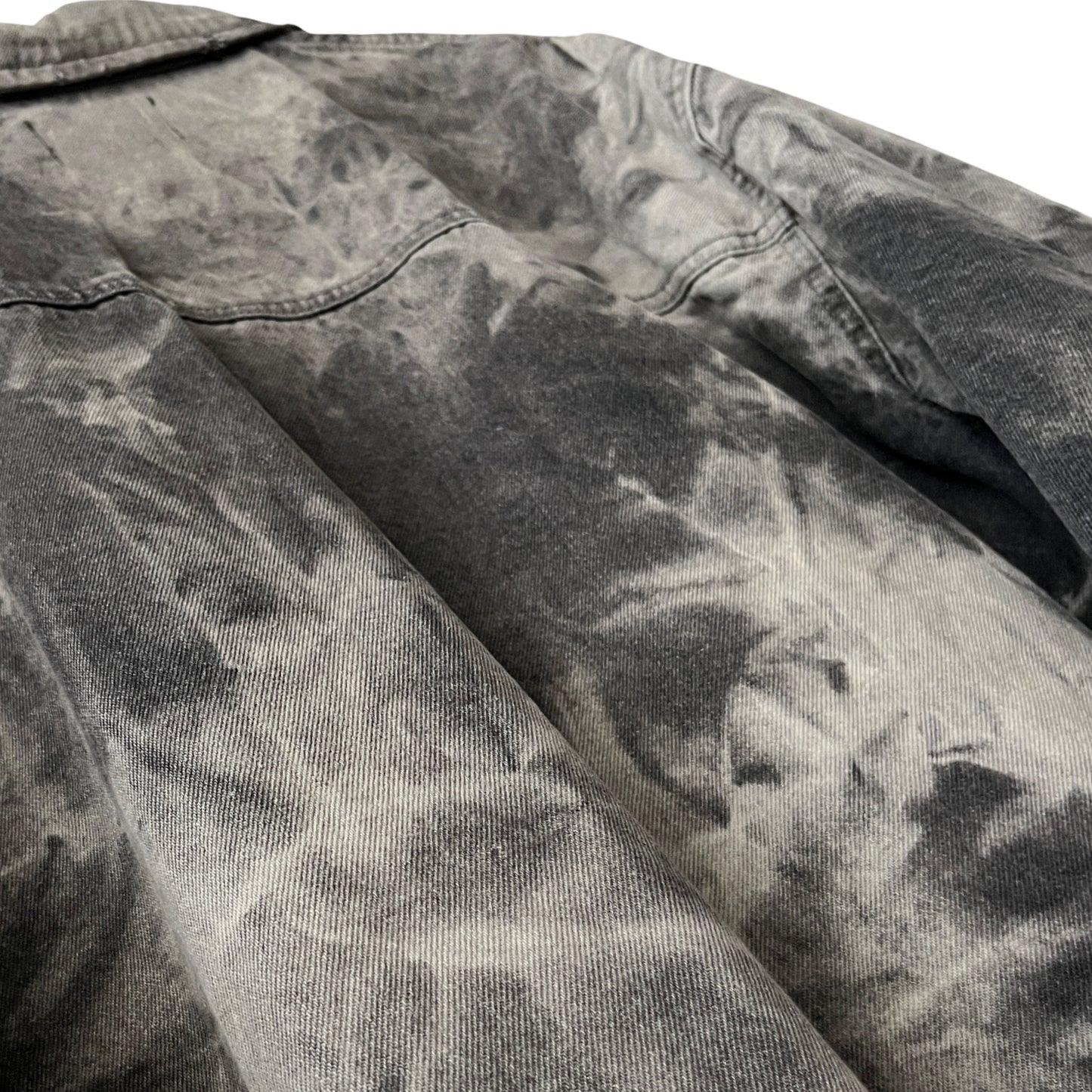 Distressed Denim Anorak Pullover in Cement / X-LARGE