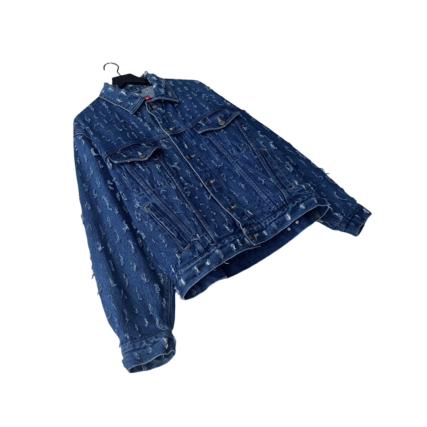 Wrangler Denim Trucker Jacket (distressed) in Deep / MEDIUM