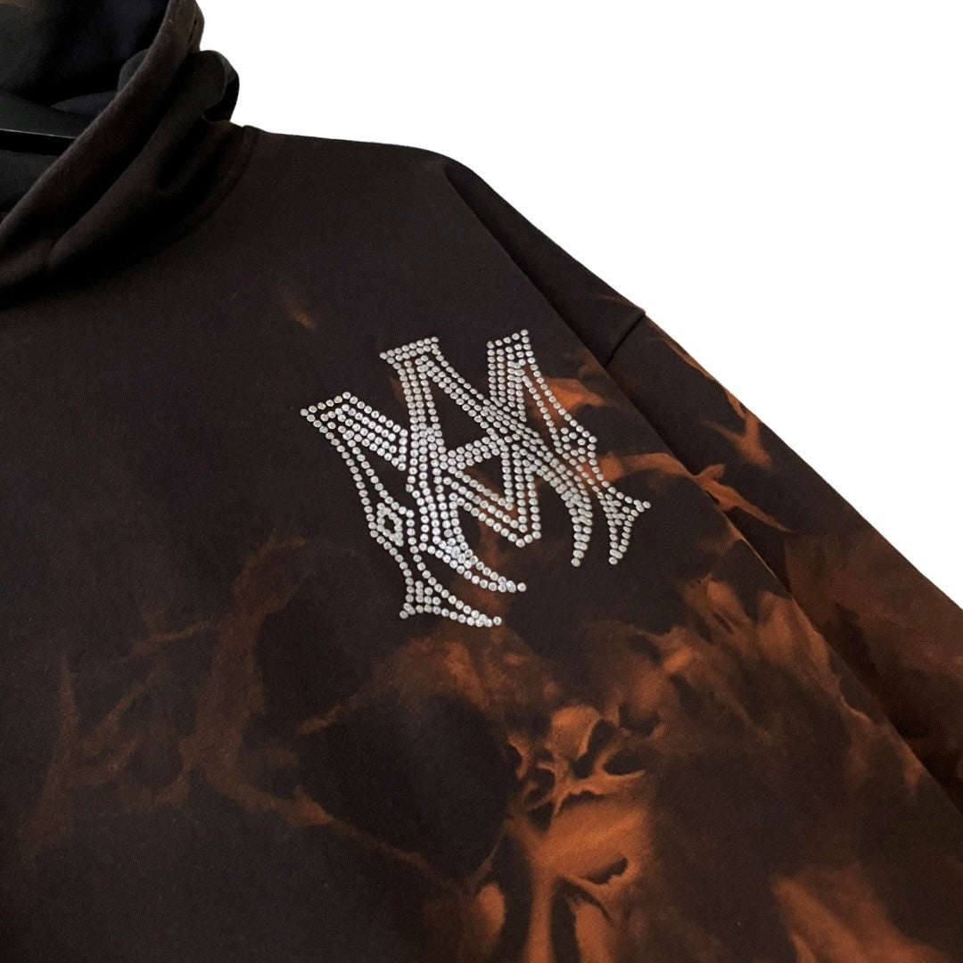 AMIRI Terry Cotton Logo Hoodie in Forge / LARGE