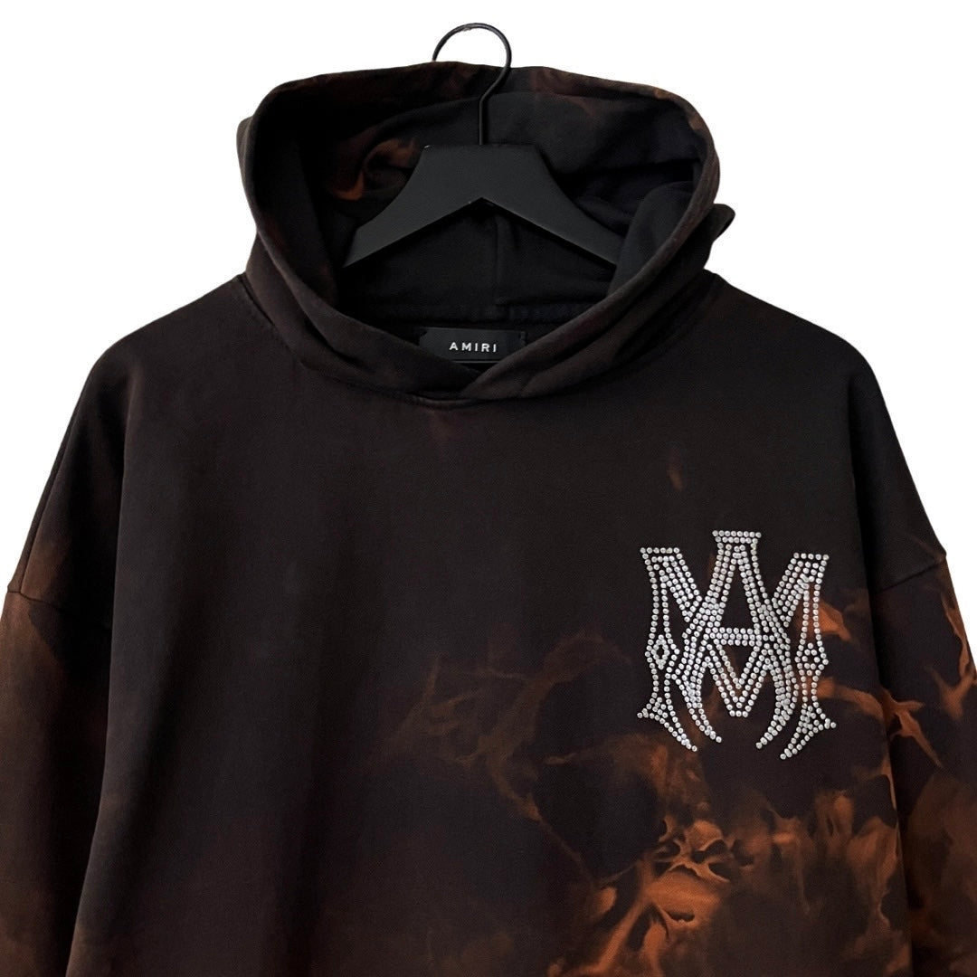 AMIRI Terry Cotton Logo Hoodie in Forge / LARGE