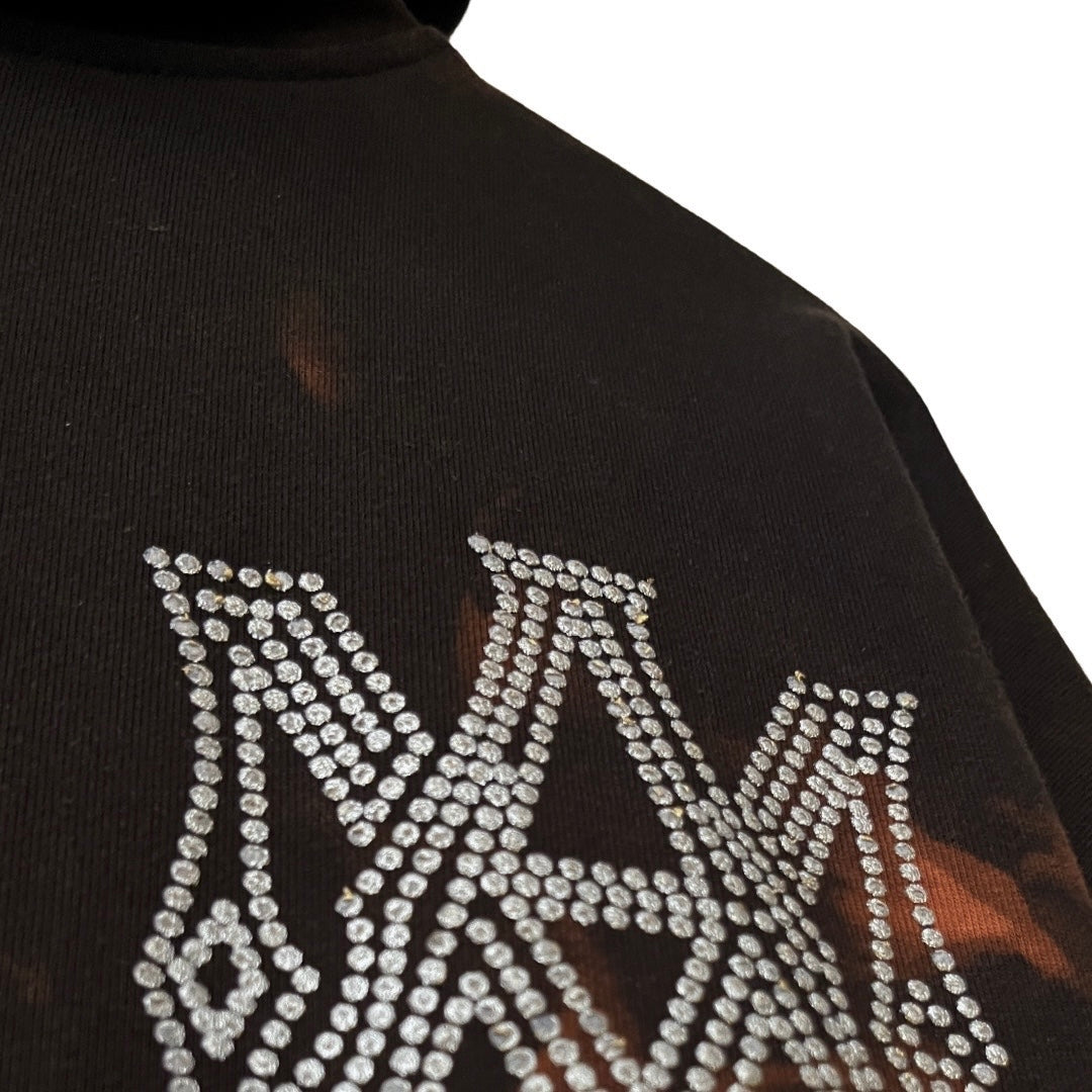 AMIRI Terry Cotton Logo Hoodie in Forge / LARGE