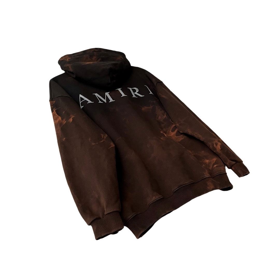 AMIRI Terry Cotton Logo Hoodie in Forge / LARGE