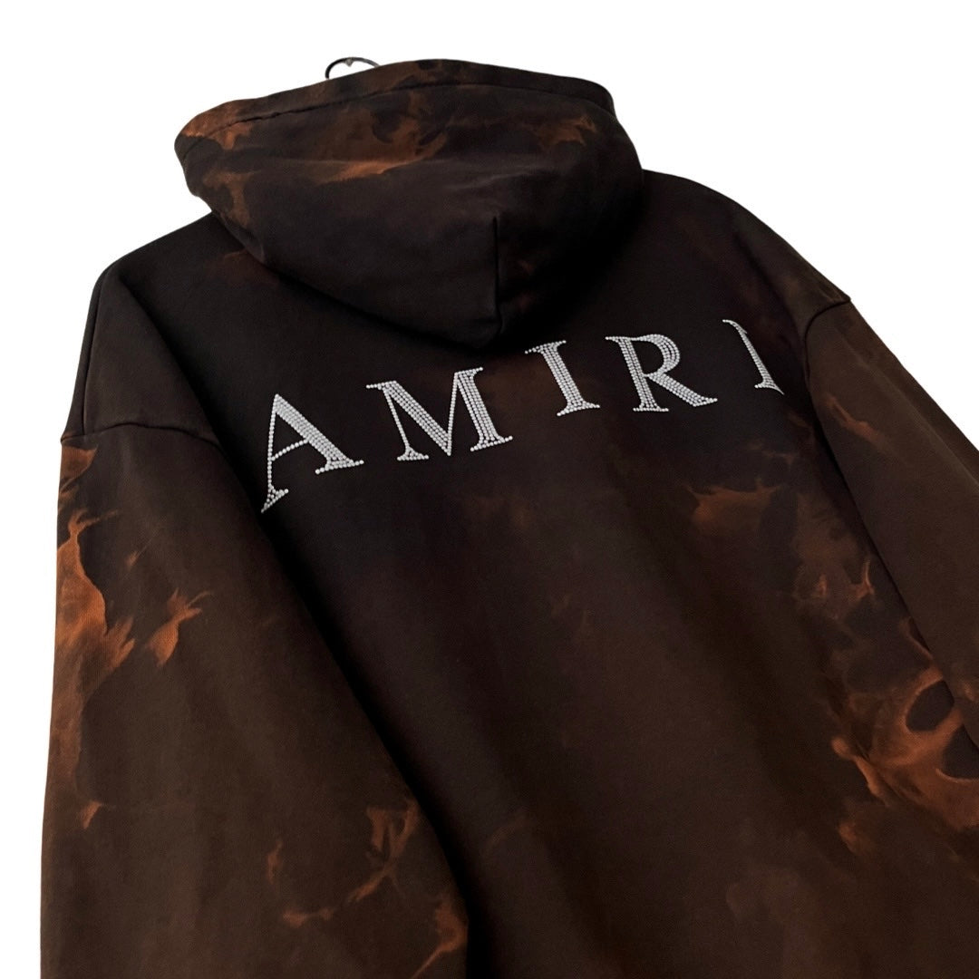 AMIRI Terry Cotton Logo Hoodie in Forge / LARGE