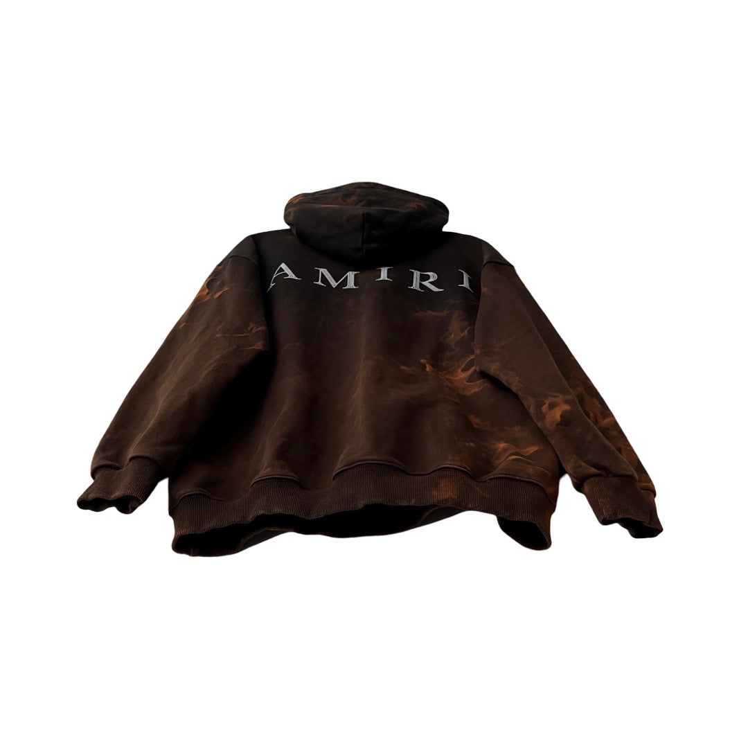 AMIRI Terry Cotton Logo Hoodie in Forge / LARGE