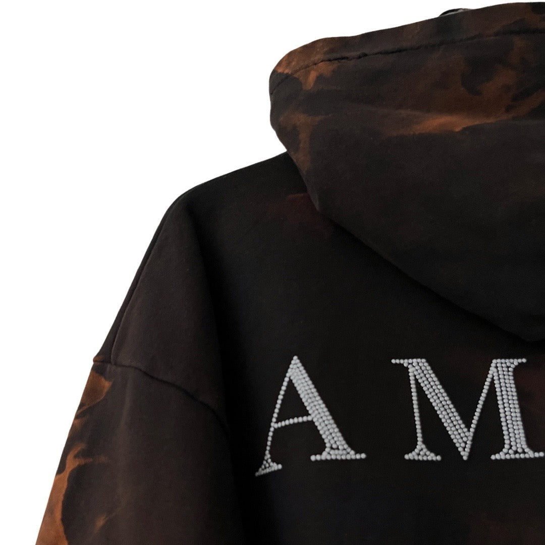 AMIRI Terry Cotton Logo Hoodie in Forge / LARGE