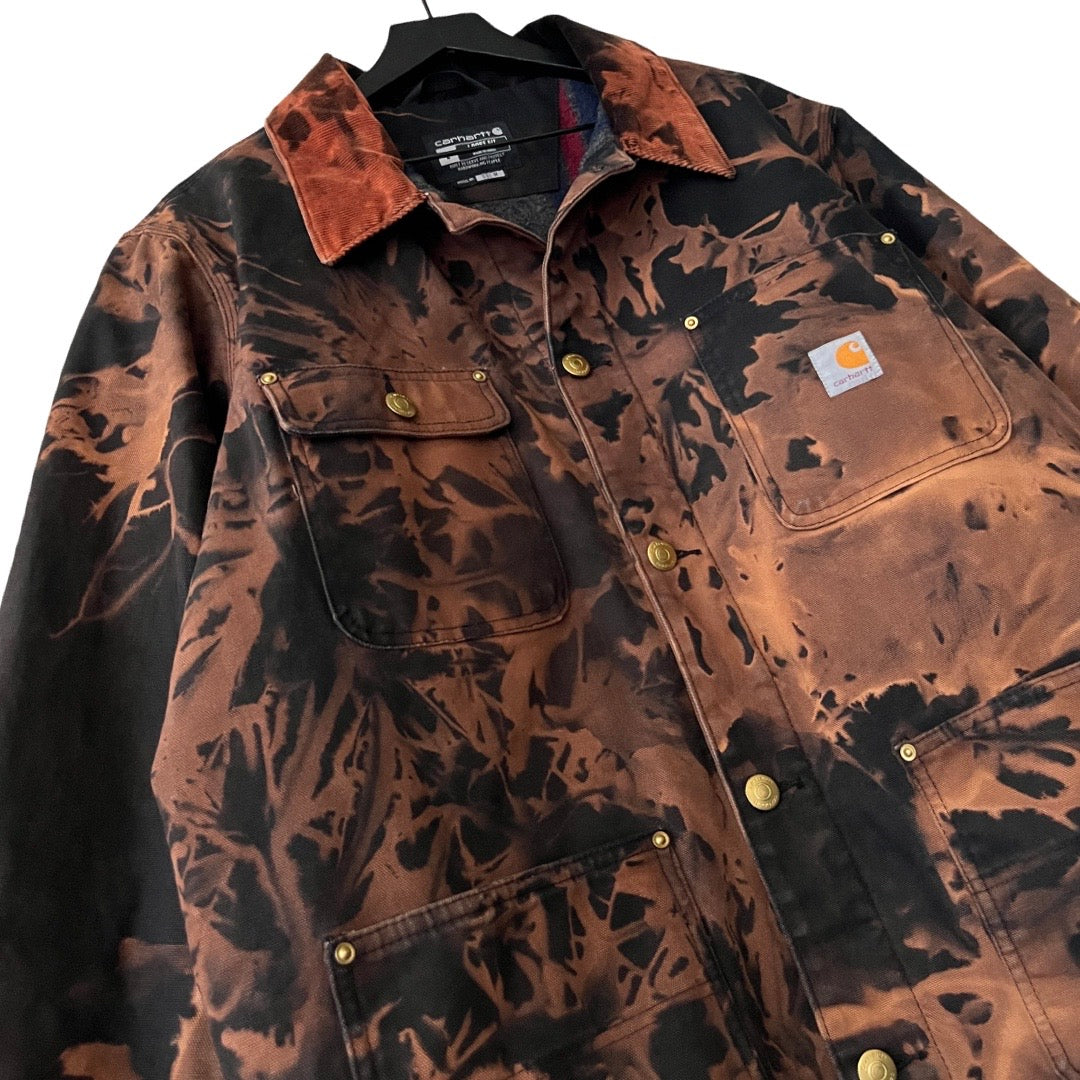 Carhartt Blanket Lined Canvas Work Jacket in Petrified / LARGE