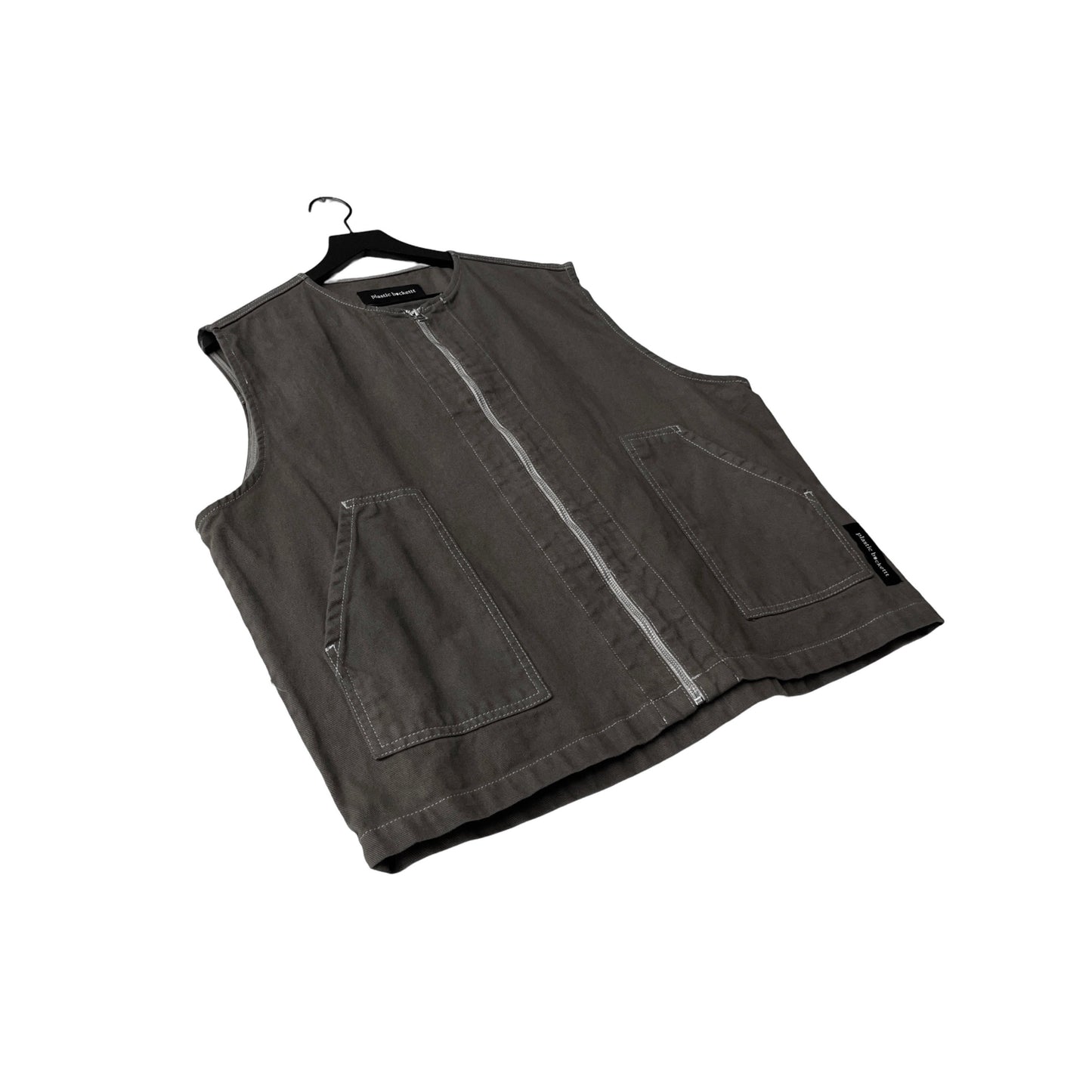 Canvas Utility Chore Vest in Stone / LARGE