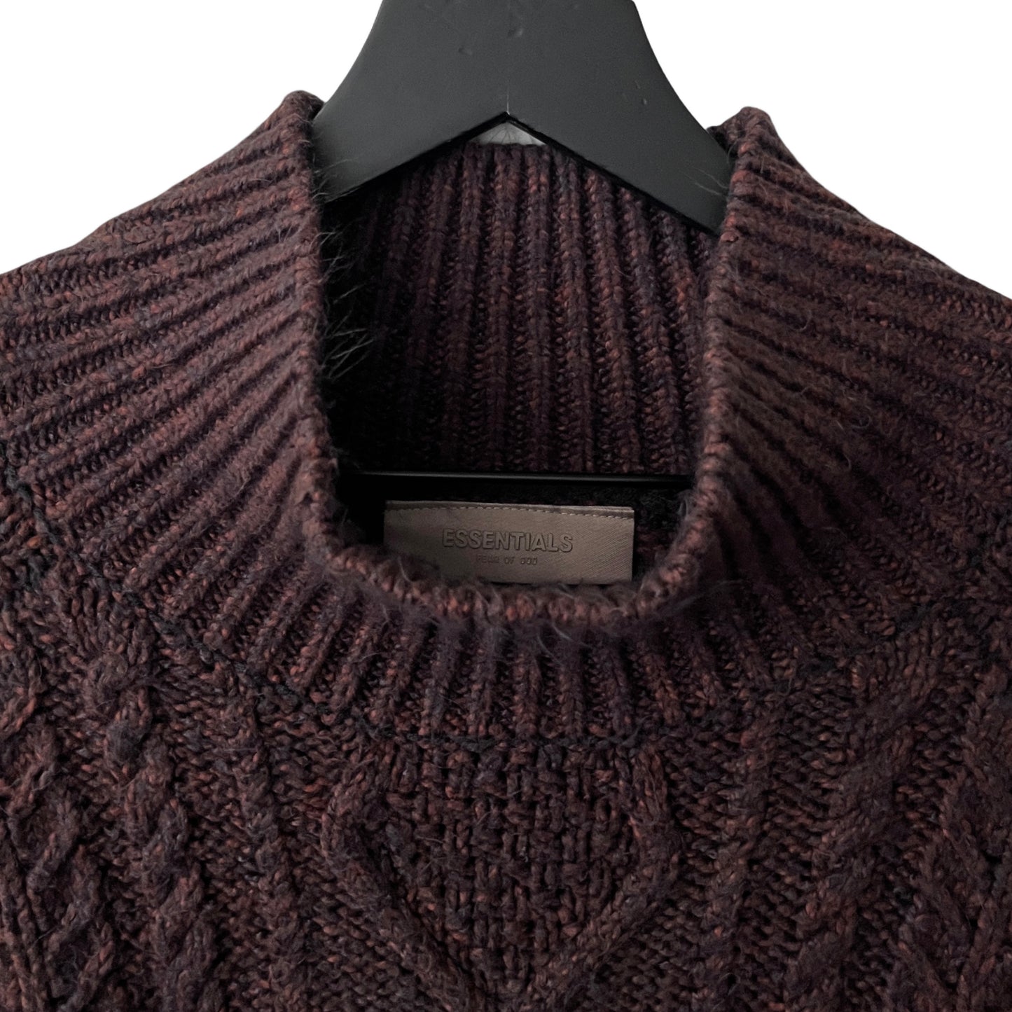 Fear of God ESSENTIALS Cable Knit Cotton Blend Rollneck Sweater in Ivy League / XXL