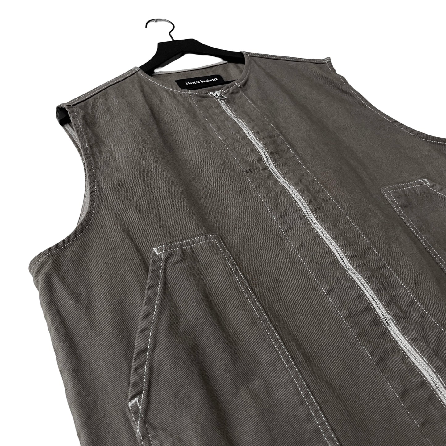 Canvas Utility Chore Vest in Stone / LARGE