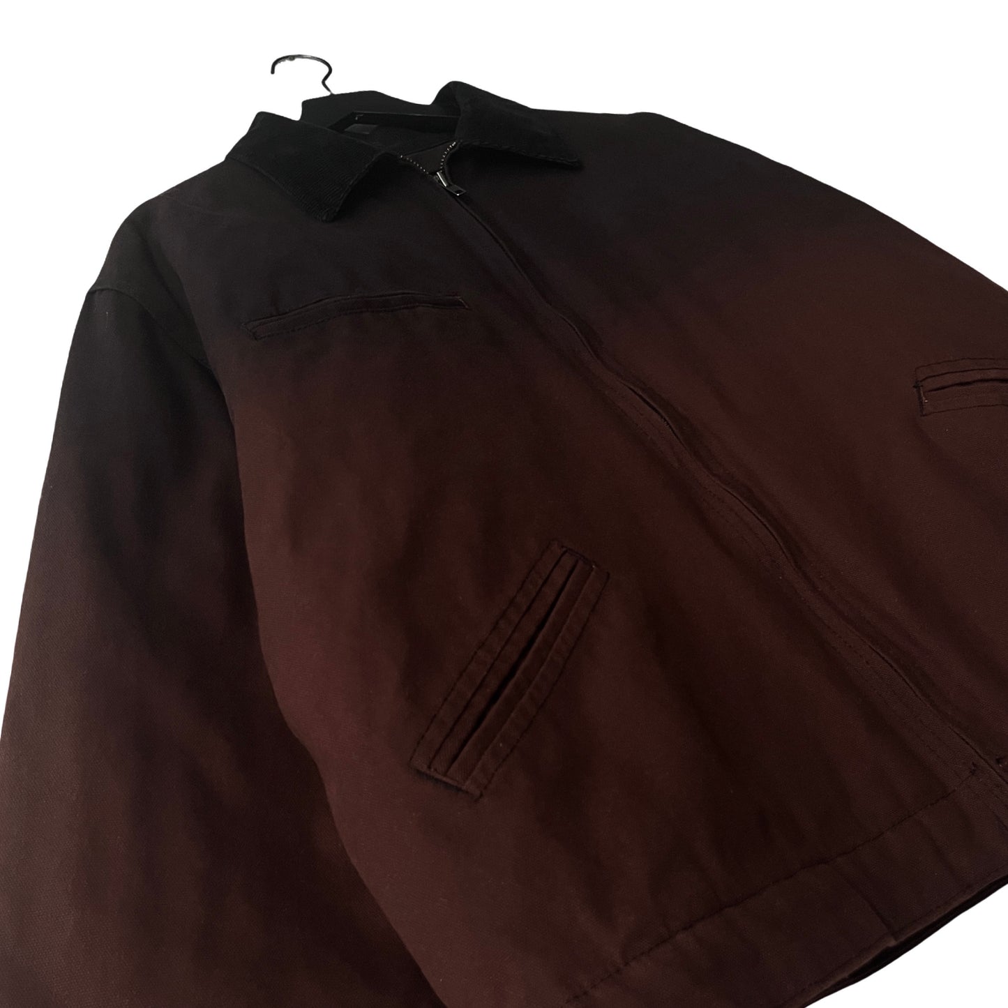 Insulated Canvas Work Jacket w/Corduroy Collar in Singe / LARGE