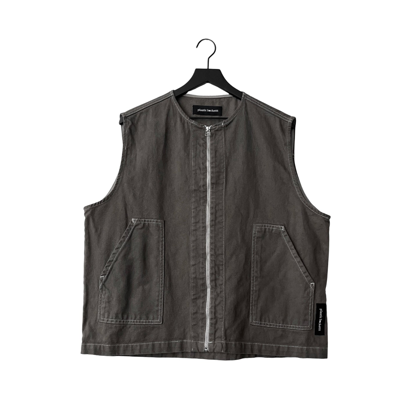Canvas Utility Chore Vest in Stone / LARGE