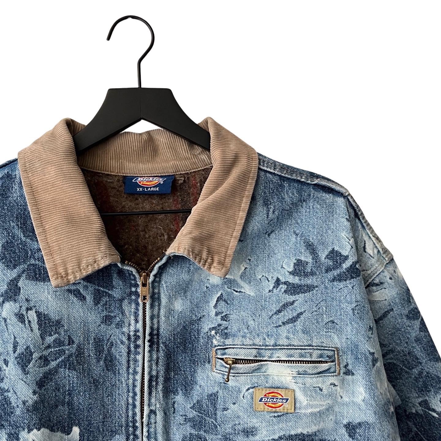 Dickies Vintage Blanket Lined Denim Work Jacket w/Corduroy Collar in Wisp / XXL (or larger XL)