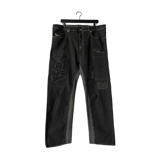 Diesel Reworked Regular Fit Patchwork Jeans in Stitches / 38" x 32"