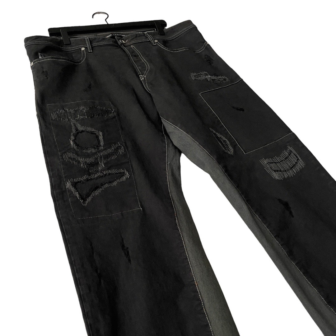 Diesel Reworked Regular Fit Patchwork Jeans in Stitches / 38" x 32"