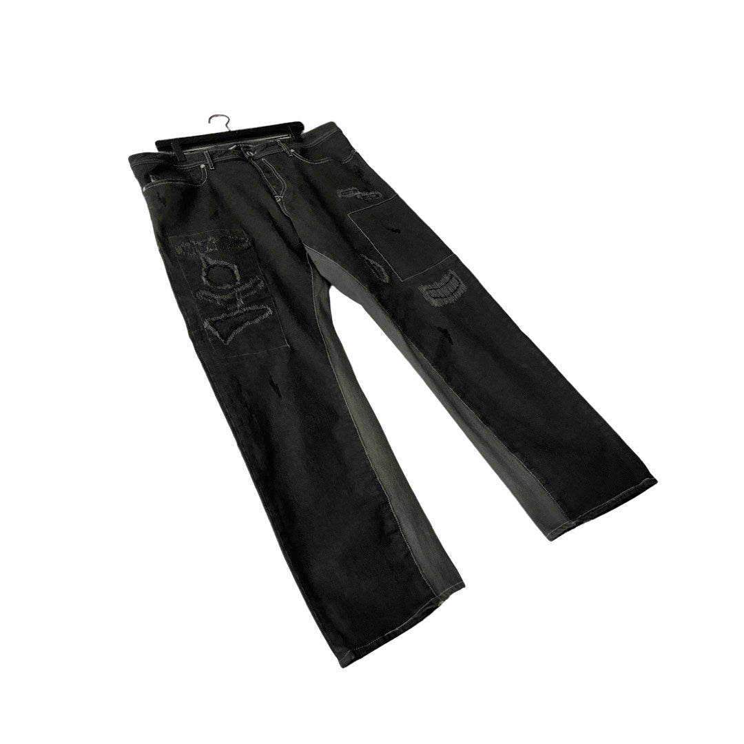 Diesel Reworked Regular Fit Patchwork Jeans in Stitches / 38" x 32"